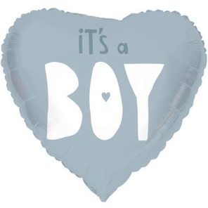 Folieballon Hartvormig It's a Boy Blauw - 45 cm