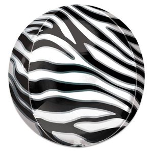 Folieballon Orbz zebraprint (40cm)