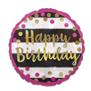 Folieballon Pink&Gold 'Happy Birthday'