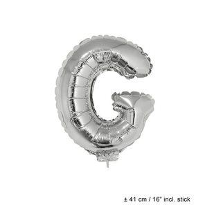 Folieballon letter G 16 inch zilver