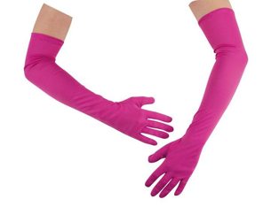 Gants longs fuchsia 60 cm