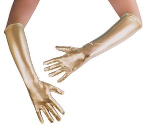 Gants métalliques dorés 37 cm
