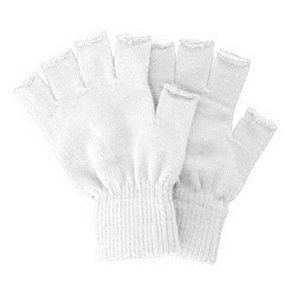Gants sans doigts tricotés blanc