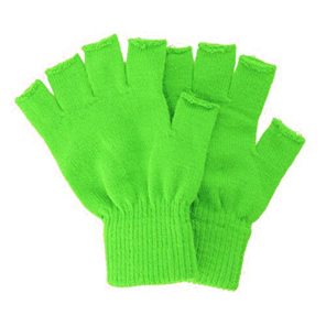 Gants sans doigts tricotés vert