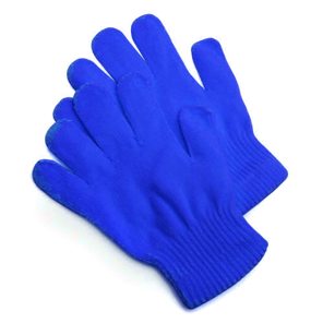 Gants tricotés bleu