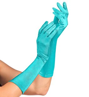 Gants turquoise 40 cm