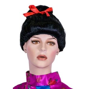 Geisha pruik zwart