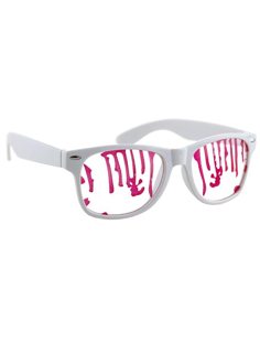 Glasses with blood splatters.