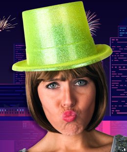 Glitter Buishoed funky fluogeel