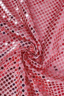 Glitterstof met grote pailletten 1.5M Licht rose