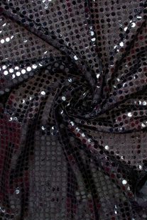 Glitterstof met grote pailletten 1.5M Zwart