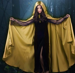 Golden satin cape