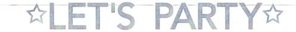 Guirlande de lettres 'Let’s party' argent (2,60m)