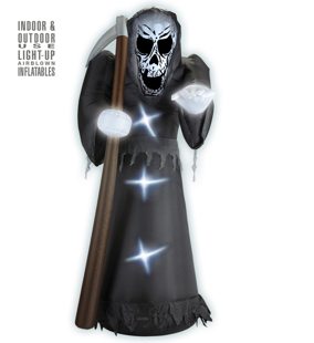 Halloween decoration inflatable grim reaper with light 244 cm