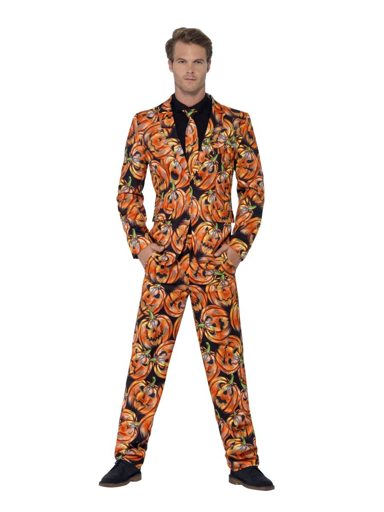 Halloween kostuum voor heren met pompoen print