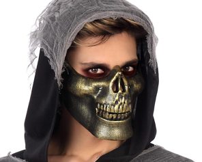 Halloween mask 14* 18 cm pvc gold