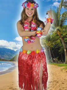 Hawaii skirt red