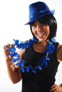 Hawaiian flower garland dark blue