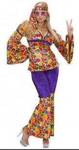 Hippie Meisje velvet met broek en haarband