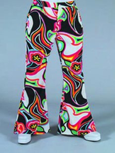 Hippie/disco pants with fantasy print