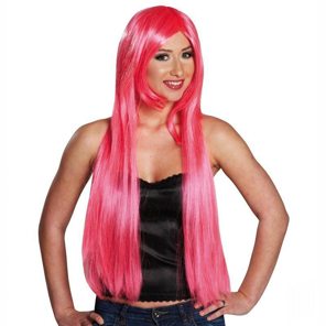 Jessica's long pink wig