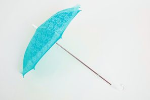 Kanten paraplu turquoise
