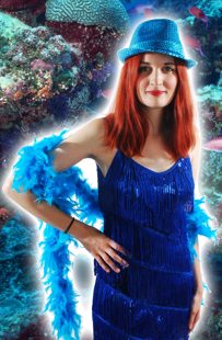 Light blue boa