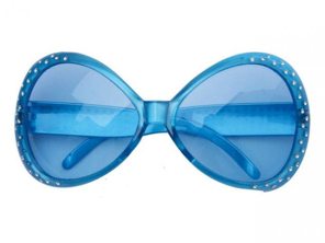 Lunettes Flashy + Strass Bleu