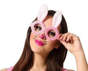 Lunettes de lapin rose