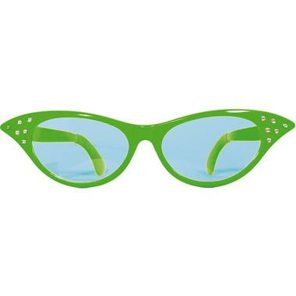 Lunettes papillon VERT XXL avec monture diamant