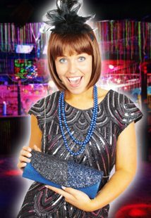 Luxe avond handtasje glitter blauw