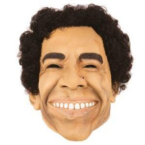 Masker man met zwart afro kapsel