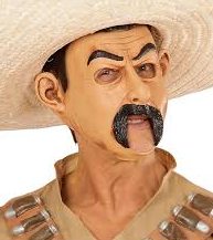 Mexicaanse man masker met uitgespaarde mond