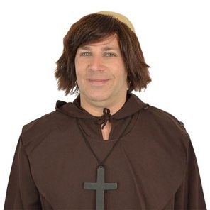 Monk wig with hairline brown