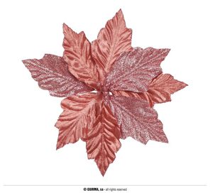 Noël déco fleur rose 22cm