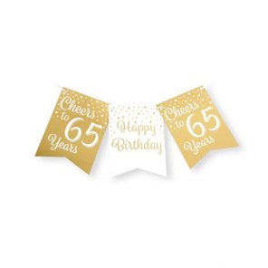 Party flag banner gold/white - 65