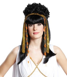 Perruque égyptienne aphrodite avec accessoires