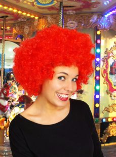 Perruque afro rouge