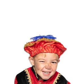 Piet beret satin with red feather
