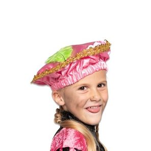 Pietbaret satin with pink feather