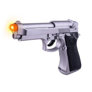 Pistool zilver met licht en geluid