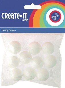 Polystyreen Bollen klein Create-it 10st