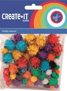 Pompoms Glitter 78stuks