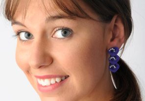 Purple earrings hearts