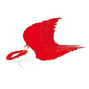 Red angel wings with halo red