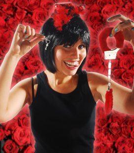 Red plush handcuffs