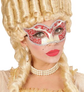 Red with silver glitters eye mask