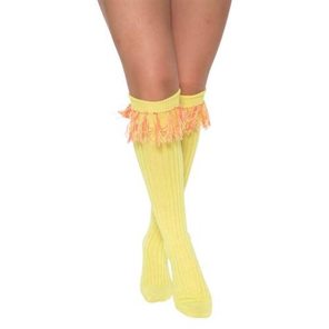 Socks over-knee fluor yellow (mt 40/46)