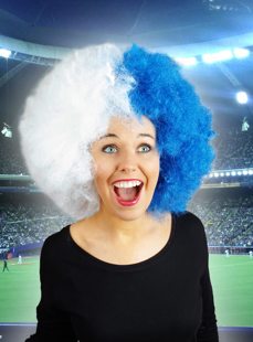 Supporter wig blue white