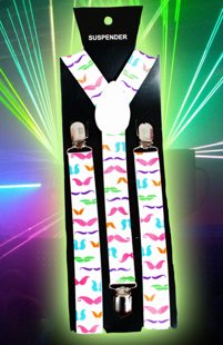 Suspenders with mustaches print